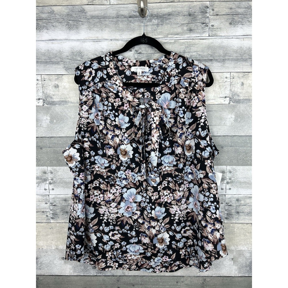 Daily Thread Women's 2X Sleeveless Blouse Floral Boho